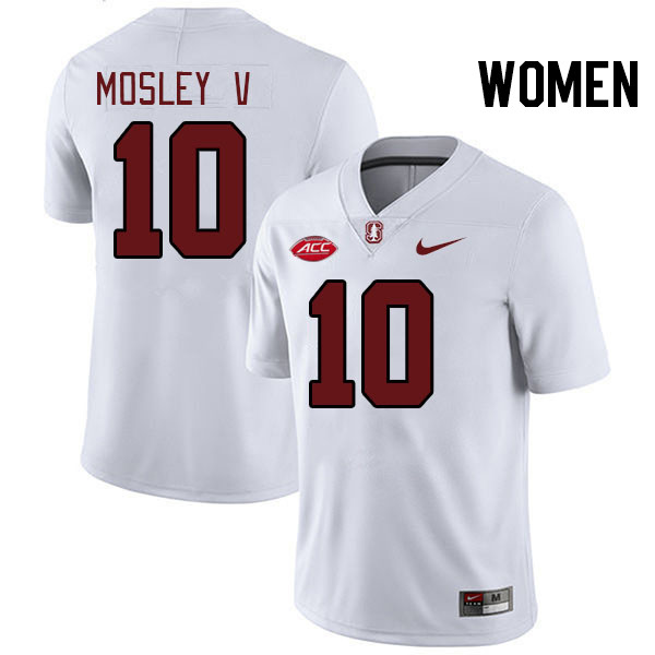 Women #10 Emmett Mosley V Stanford Cardinal 2024 ACC Conference College Football Jerseys Stitched-Wh